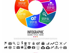 扁平化商业信息图表设计元素 提升信息技术咨询服务的视觉效果